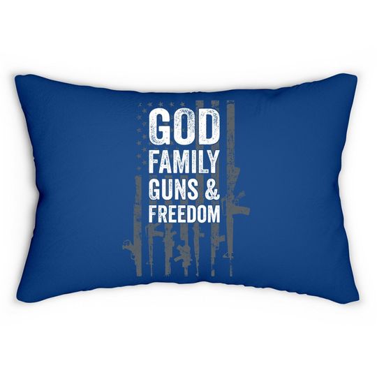 Conservative God Family Guns & Freedom Lumbar Pillow