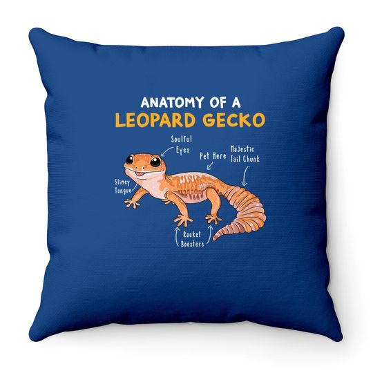 The Anatomy Of A Leopard Gecko Mom Reptile Dad Throw Pillow