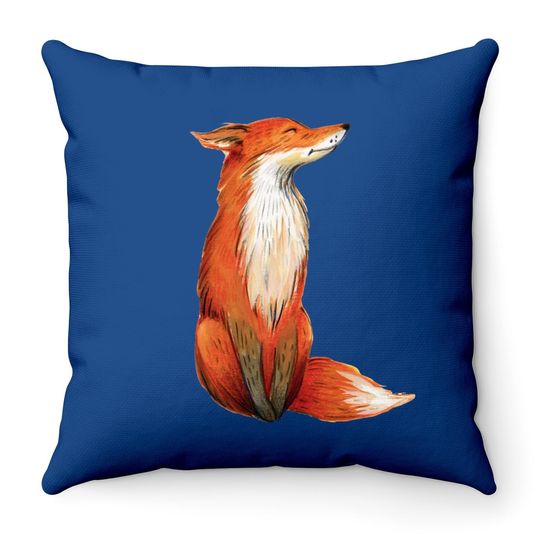 Watercolor Fox Throw Pillow