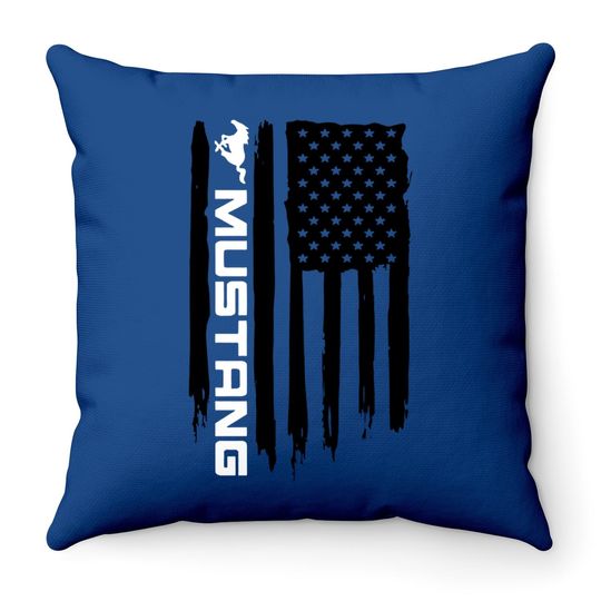 Wheel Spin Addict Mustang American Flag Foxbody New Edge Throw Pillow