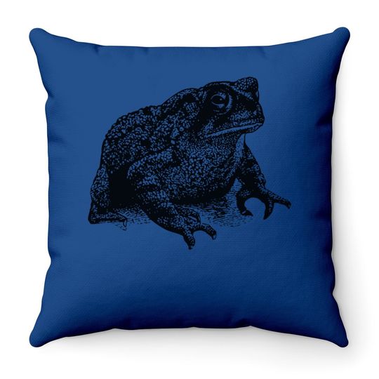 Fat Toad Minimalist Frog Amphibian Biology Realistic Throw Pillow