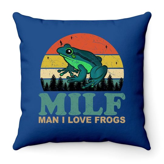 I Love Frogs Saying Amphibian Lovers Throw Pillow