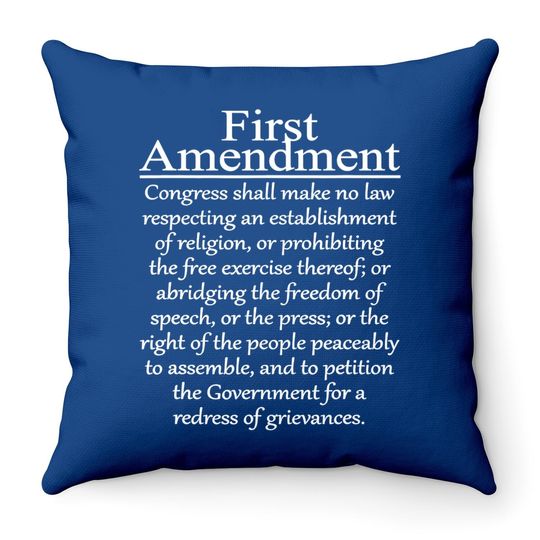 1st First Amendment U.s. Constitution Patriot Us History Throw Pillow