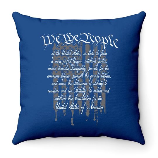 Patriotic We The People Constitution American Flag Throw Pillow