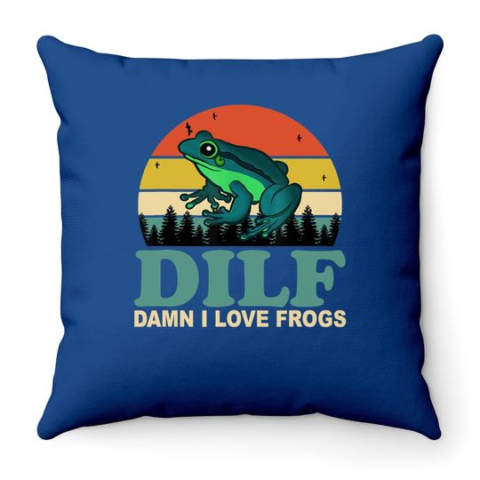 I Love Frog Saying Amphibian Lovers Throw Pillow
