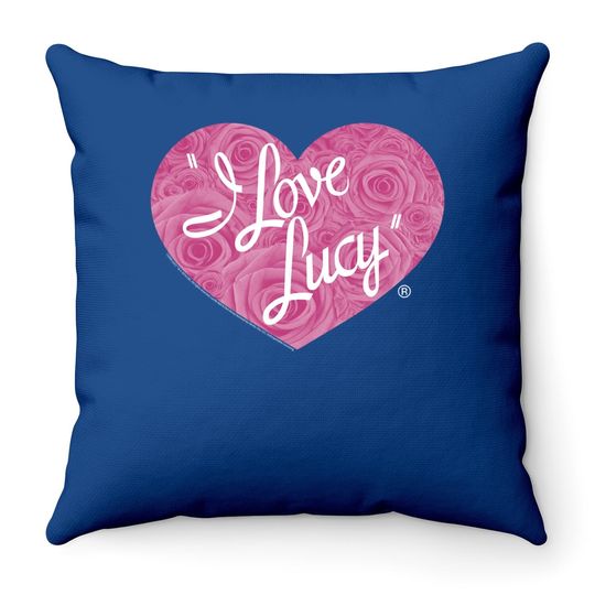 I Love Lucy Classic Tv Comedy Lucille Ball Pink Roses Logo Adult Throw Pillow