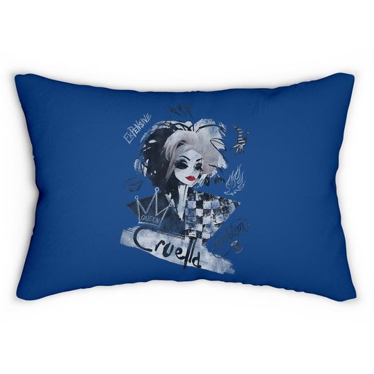Cruella Artsy Collage Lumbar Pillow