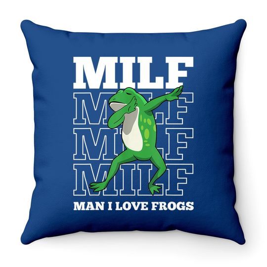 I Love Frogs Dabbing Amphibian Throw Pillow