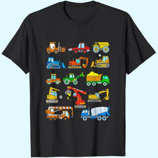 Construction Excavator Shirt for Boys Girls Men and Women T-Shirt