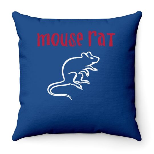 The Mouse Rat Logo Distressed Throw Pillow