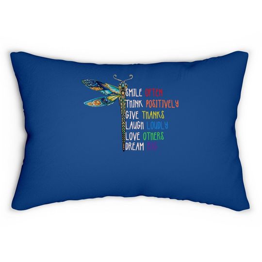 Motivation Inspiration Cute Dragonfly Lumbar Pillow