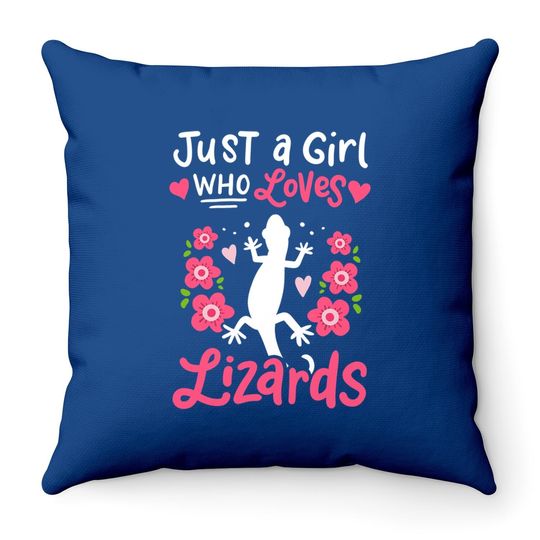 Just A Girl Who Loves Lizards Gift Throw Pillow