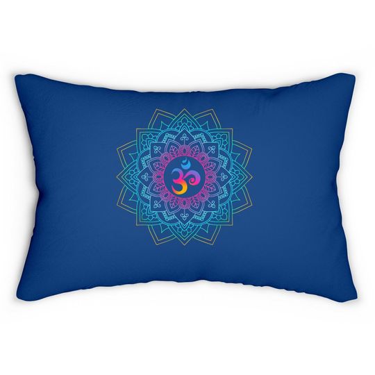 Om Meditations Mandalas Yoga Lumbar Pillow