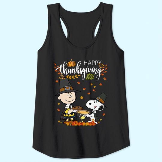 Charlie Brown Snoopy Happy Thanksgiving Tank Tops