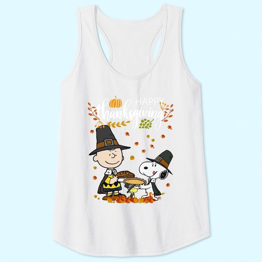 Charlie Brown Snoopy Happy Thanksgiving Tank Tops