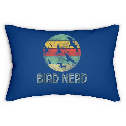 Retro Vintage Birding Bird Watching Funny Bird Lumbar Pillow