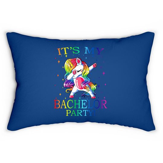 It's My Bachelor Party Unicorn Lumbar Pillow