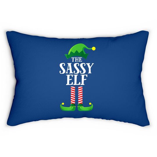 Sassy Elf Matching Family Group Christmas Party Pajama Lumbar Pillow