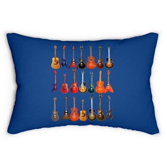 Cute Guitar Rock N Roll Musical Instruments Lumbar Pillow