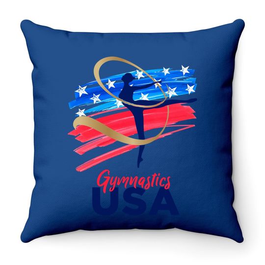 Gymnastics Usa Support The Team Throw Pillow
