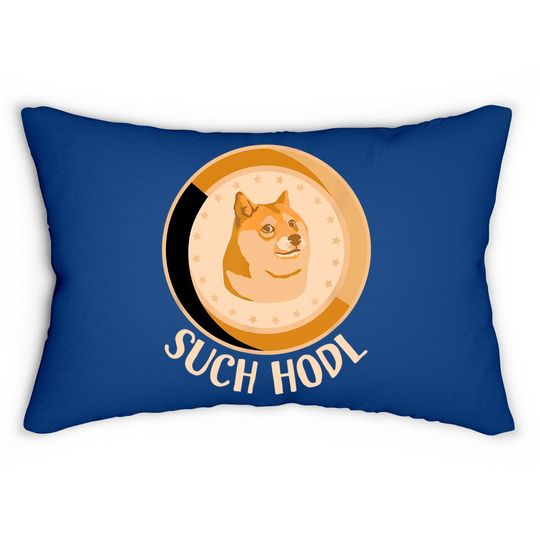 Dogecoin Coin Such Hodl A Funny Crypto Doge Lumbar Pillow