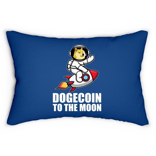 Dogecoin To The Moon Doge Crypto Lumbar Pillow