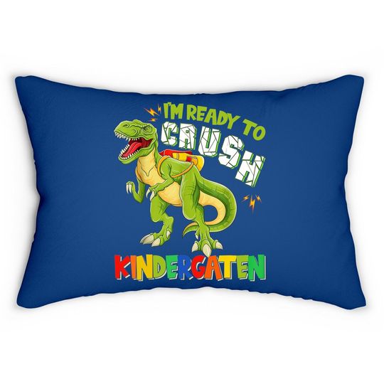 Crush Kindergarten Dinousar Back To School T-rex Boys Lumbar Pillow