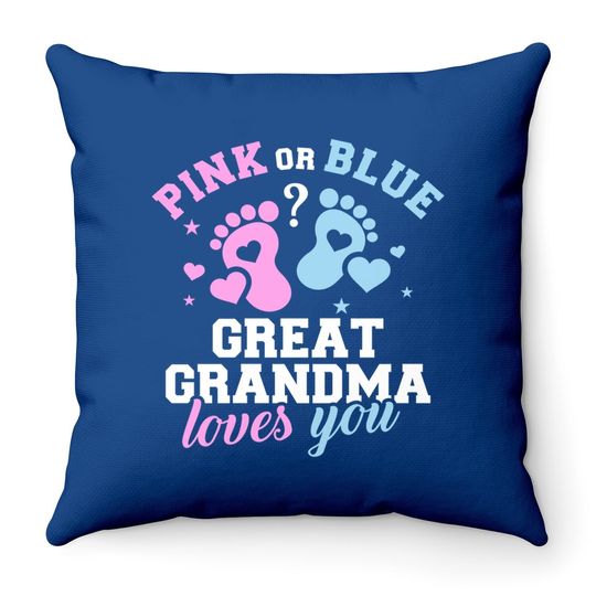 Gender Reveal Great Grandma Throw Pillow