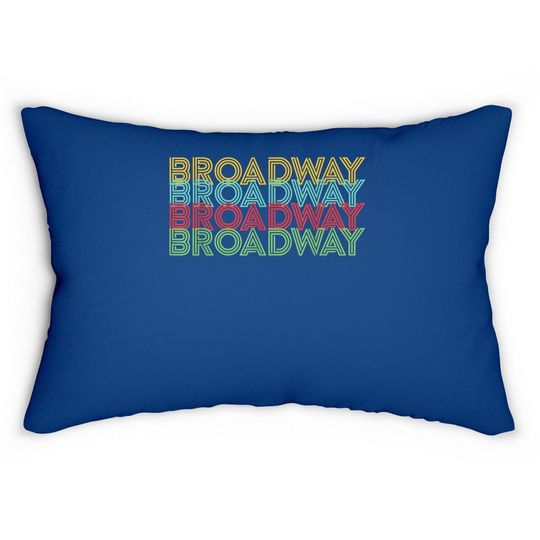 Retro Broadway Theatre Graphic Vintage Lumbar Pillow