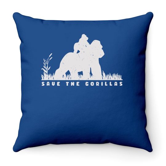 Save The Gorillas Mama & Baby Gorilla Throw Pillow