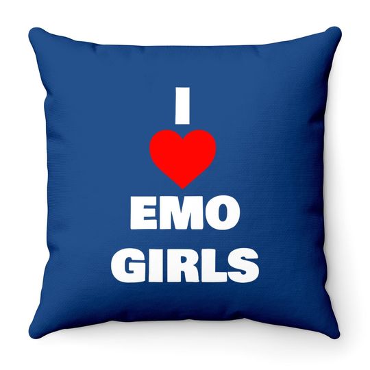 I Love Emo Girls Throw Pillow