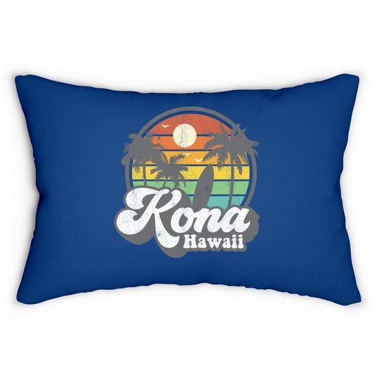 Vintage Kona Beach Hawaii Surf Hawaiian Surfing 70's Lumbar Pillow