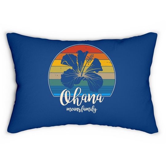 Ohana Means Family Lumbar Pillow Vintage Hawaiian Lumbar Pillow
