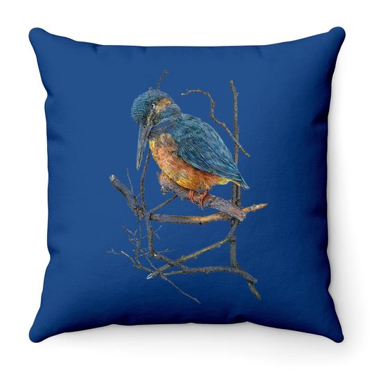 Cute Kingfisher Throw Pillow