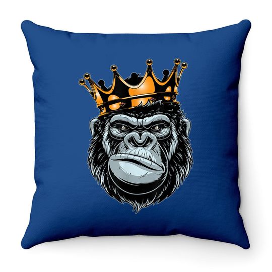 Gorilla King Alpha Throw Pillow