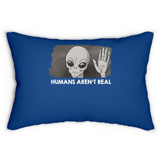 Area 51 Retro Ufo Alien Humans Aren't Real Lumbar Pillow