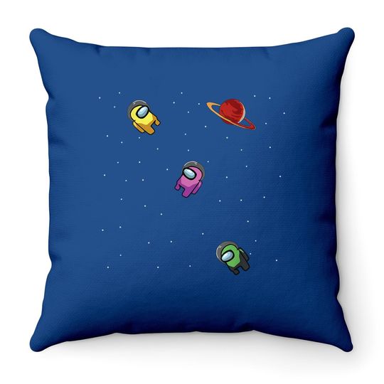 Cool Crewmates Swimming In Space Throw Pillow