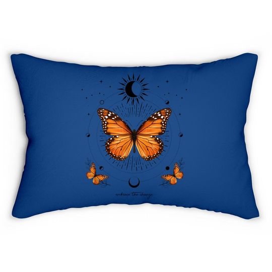 Monarch Butterfly Celestial Butterfly Sun Moon Phase Gift Lumbar Pillow