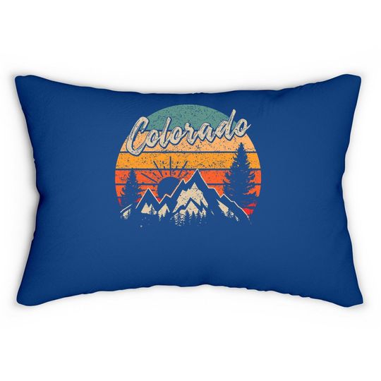 Colorado Vintage Retro Mountains Mountaineer Usa Lumbar Pillow