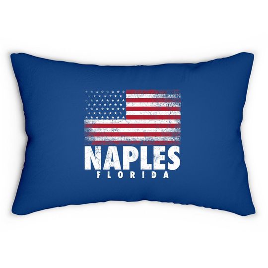 Naples Florida American Flag Lumbar Pillow