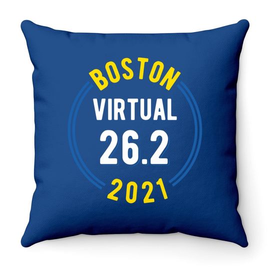 Boston Virtual 2021 Marathon Throw Pillow