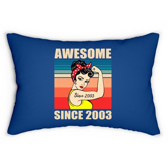 Gift For 18 Year Old Vintage 2003 Woman Lumbar Pillow