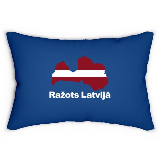 Made In Latvia Flag Proud Latvija Roots Lumbar Pillow