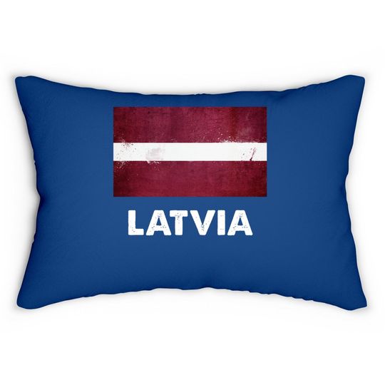 Latvia Flag Lumbar Pillow