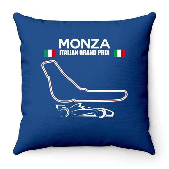Monza Circuit Formula Racing Car Italian Grand Prix Throw Pillow