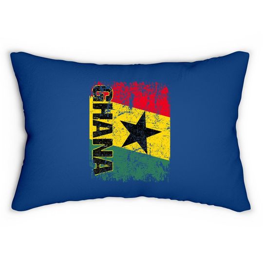 Ghana Flag Vintage Lumbar Pillow