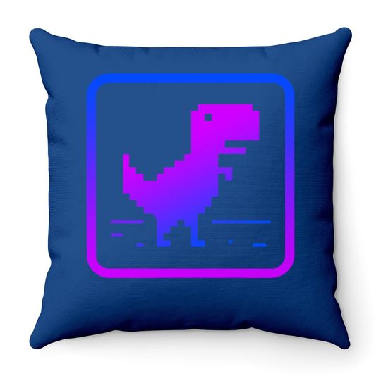No Internet Dinosaur Graphic Design Throw Pillow