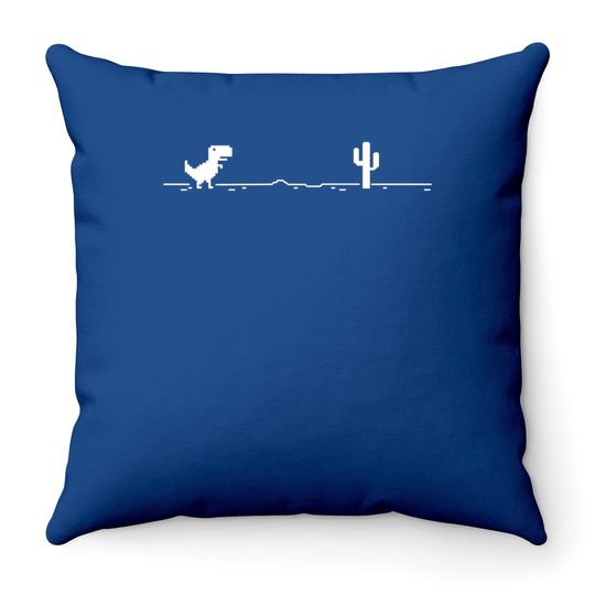 No Internet Dinosaur Graphic Design Throw Pillow