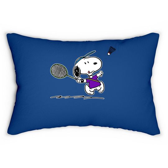 Snoopy Playing Badminton, Snoopy Badminton Lumbar Pillow