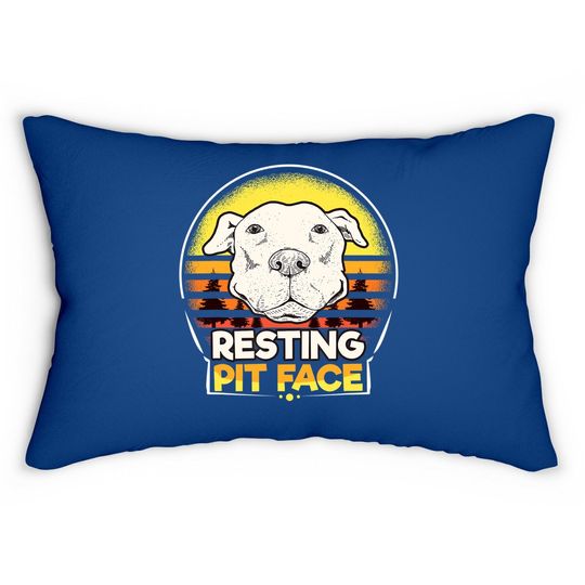 Resting Pit Face Vintage Lumbar Pillow Pitbull Dog Beach